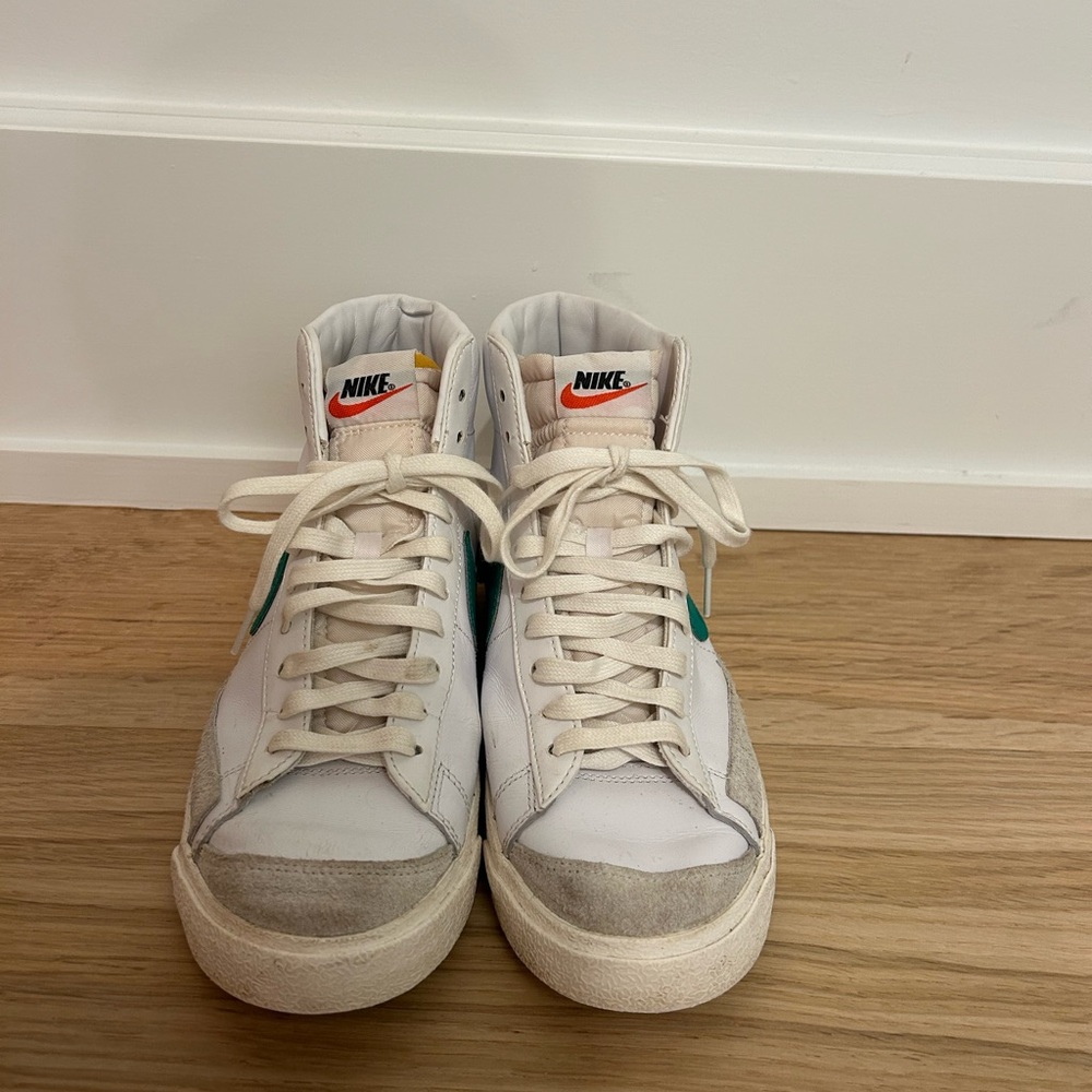 Nike White and Gray High-Tops with Color Accents